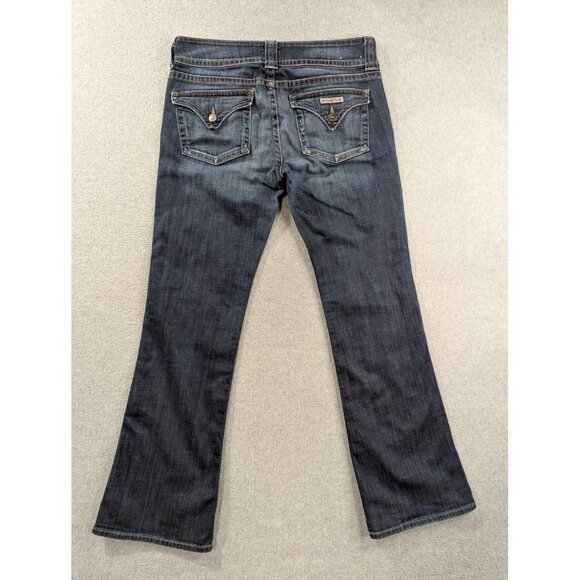 Hudson Jeans Womens 32 Blue Bootcut Distressed Made USA Button Fly Denim Pants - Picture 9 of 13